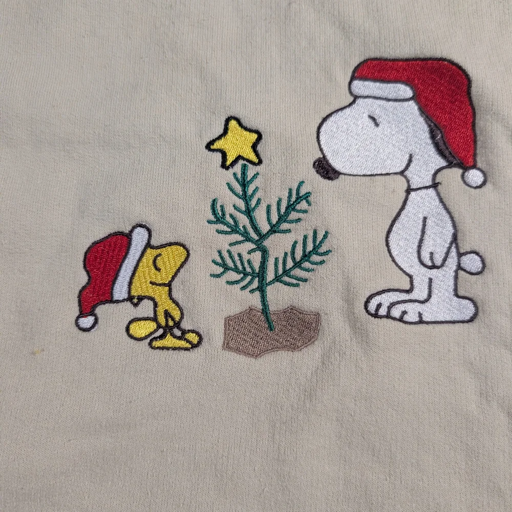 Gildan Cream Snoopy Holiday Crewneck Sweater